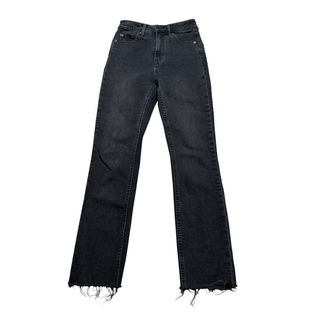 GAP Washed Black Gray Vintage Slim Sky High Ankle Jeans Women's Size 24/00R